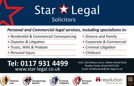 Star Legal Solicitors, Bradley Stoke, Bristol. Personal and commercial legal services.