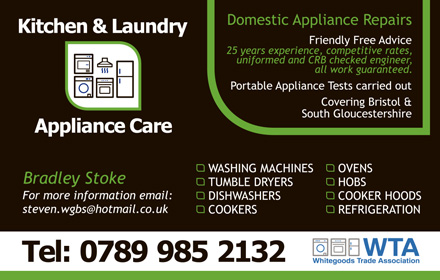 Kitchen & Laundry Appliance Care, Bradley Stoke, Bristol.