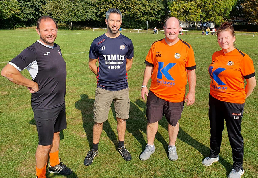 Photo of some of the Bradley Stoke Youth FC Girls' coaches.