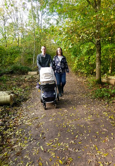 Photo of a family making use of the recently improved paths.