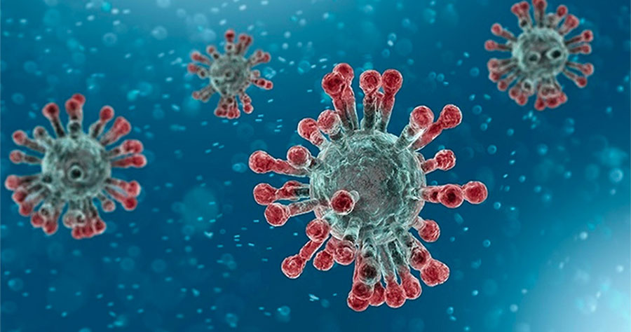 Image of coronavirus particles.