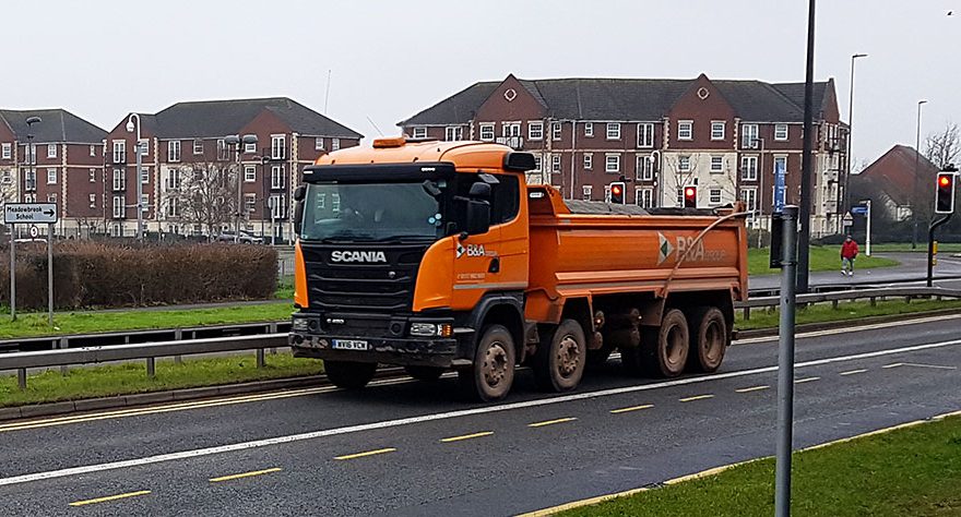 Photo of a tipper truck on Bradley Stoke Way.