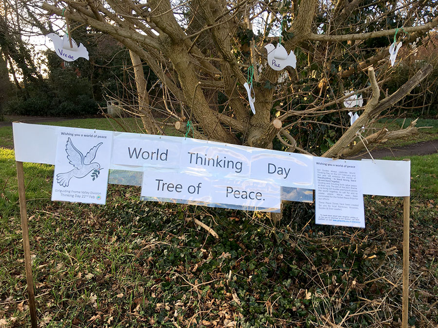 Photo of a sign on the Tree of Peace.
