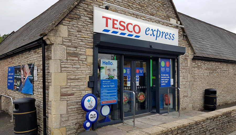 Tesco Express, Baileys Court. Photo of a shop front.