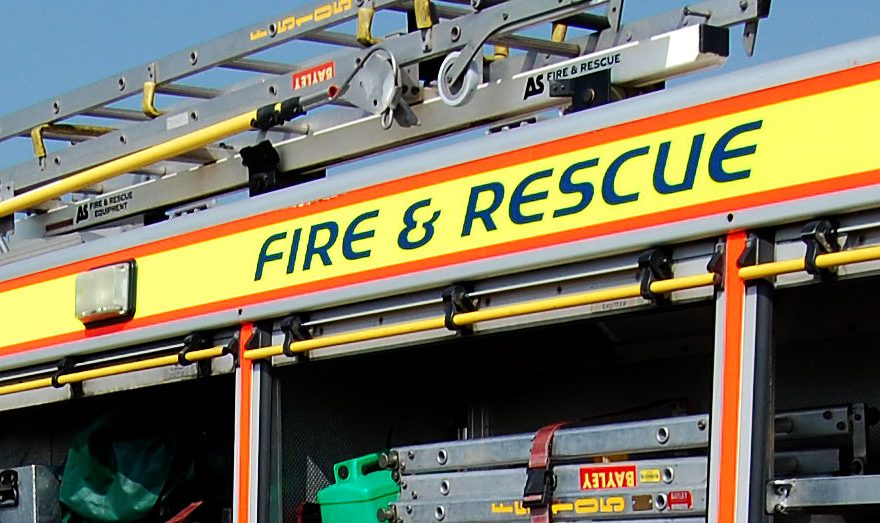 Photo of the side of a fire tender.