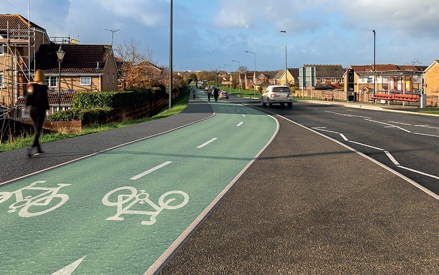 Artist's impression of proposed cycle path.