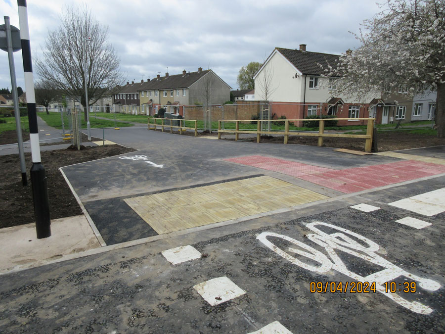 Photo of a newly installed pedestrian crossing.